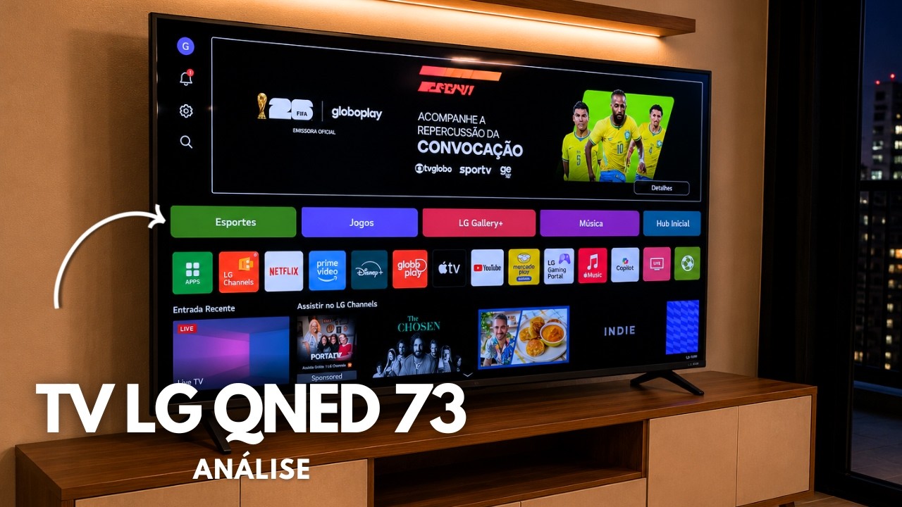 Miniatura da avaliação em vídeo de Smart TV LG QNED73 75 Polegadas 4K