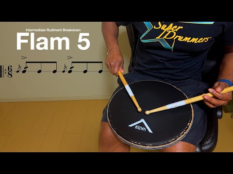 INTERMEDIATE FOR DRUMMERS | Flam 5 Rudiment Breakdown