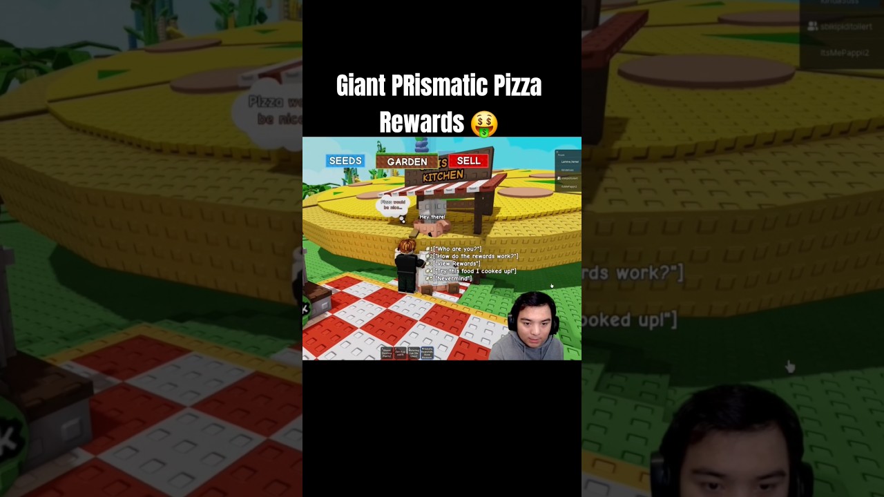 Giant Prismatic Pizza Rewards 🤑! #growgarden #roblox