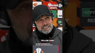 &#39;Because I am AN IDIOT&#39; 😂 Hilarious moment Jurgen Klopp was asked about his yellow card