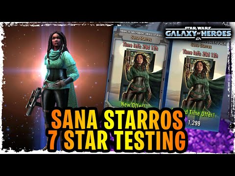 Sana Starros 7 Star Pack Opening + Testing LIVE - Star Wars: Galaxy of Heroes