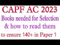 UPSC CAPF AC 2023 Complete Booklist For Paper 1