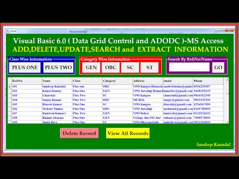 Add Delete Update Search using VB6 DataGrid Control-Adodc & Ms Access database-Step by Step Tutorial