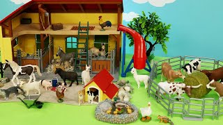 Horse Stable and Animal Pen for Barnyard Animal Figurines