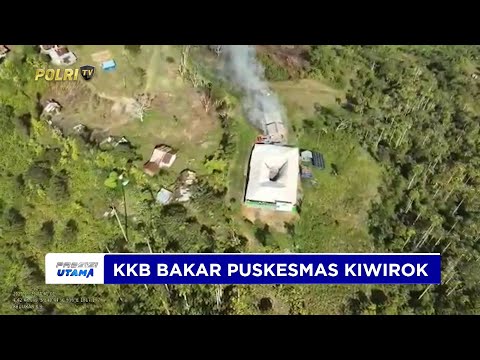 SATGAS OPS DAMAI CARTENZ PUKUL MUNDUR KKB YANG MEMBAKAR PUSKESMAS KIWIROK YANG TIDAK BEROPERASI