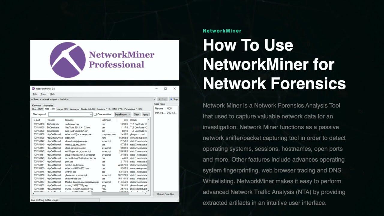 NetworkMiner for Digital Forensics