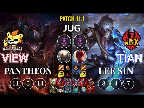 SG-S View Pantheon vs FPX Tian Lee Sin Jungle - KR Patch 11.1