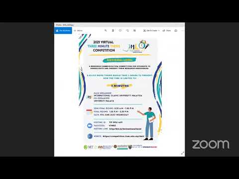 2021 Virtual Three Minute Thesis (3MT) Competition at National Level - Final Round