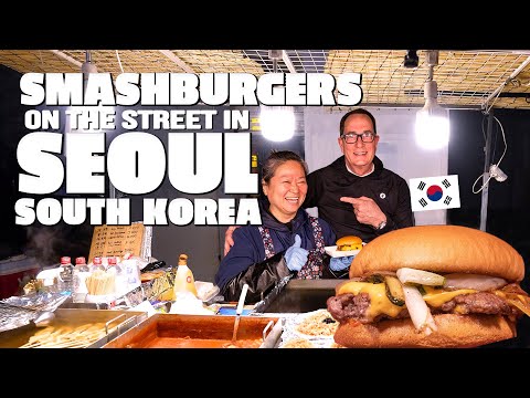 WE TOOK OVER A STREET CART IN SEOUL, SOUTH KOREA AND MADE SMASHBURGERS! | SAM THE COOKING GUY