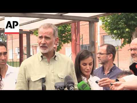 Video Thumbnail: King and Queen of Spain meet people displaced by wildfires around Madrid