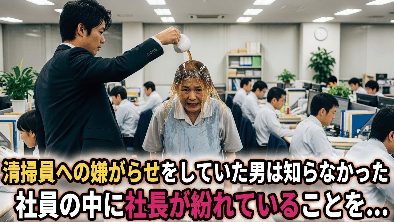 清掃員へいやがらせをする男は..知らなかった。平社員の中に社長が紛れていることに...