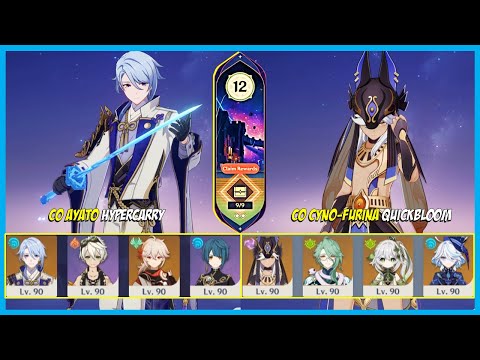 C0 Ayato Hypercarry & C0 Cyno-Furina QuickBloom 4.2 Spiral Abyss Floor 12 | Genshin Impact