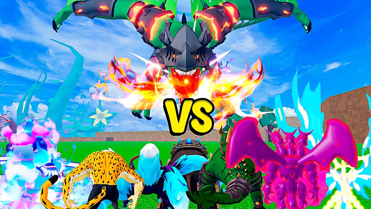 DRAGON VS TODAS AS FRUTAS DO BLOX FRUITS!