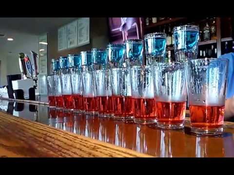 Domino shots bartender trick