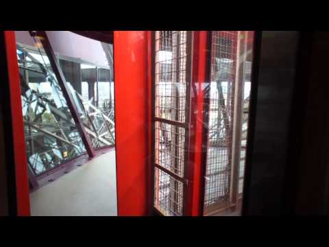 Eiffel Tower Elevator Ride Going Up to Second Floor (HD)