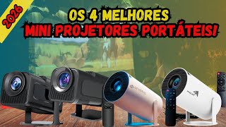 Os 4 MELHORES Mini Projetores Portáteis Do Mercado/Projetor Portátil  2026