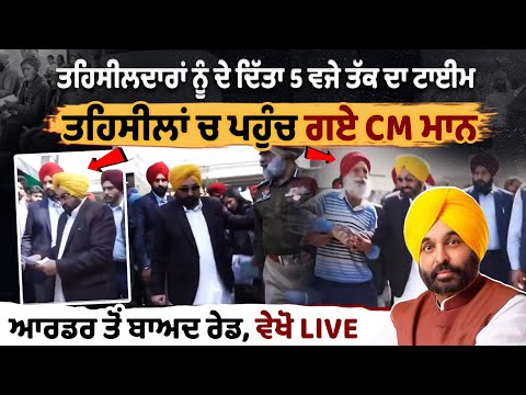 ਤਹਿਸੀਲਦਾਰਾਂ ਨੂੰ ਦੇ ਦਿੱਤਾ 5 ਵਜੇ ਤੱਕ ਦਾ ਟਾਈਮ , ਤਹਿਸੀਲਾਂ ਚ ਪਹੁੰਚ ਗਏ CM ਮਾਨ