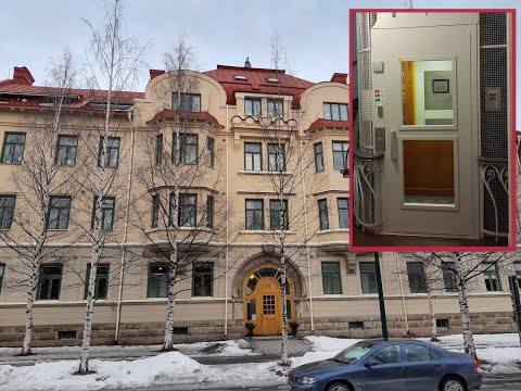 Beautiful 1952 ASEA elevator (KONE mod) at a residential building, Östersund, Sweden