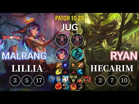KT Malrang Lillia vs Ryan Hecarim Jungle - KR Patch 10.20