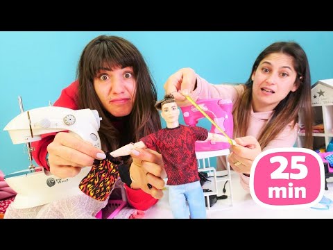 Terzi Ayşe VS. Ümit ile kız oyunları. Barbie ve Ken videosu