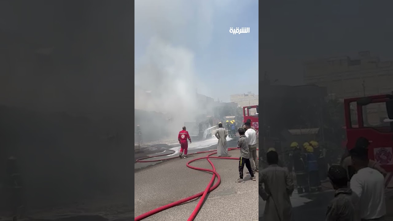 فيديو | احتراق مخبز وعجلة أثناء عملية التزود بالوقود في منطقة الطويسة بمحافظة #البصرة