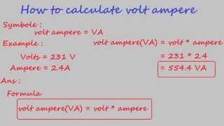 how to calculate volt ampere - electrical calculation