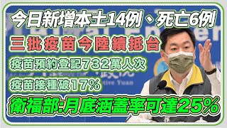 187萬劑疫苗下午抵台　疫苗混打爭議因應