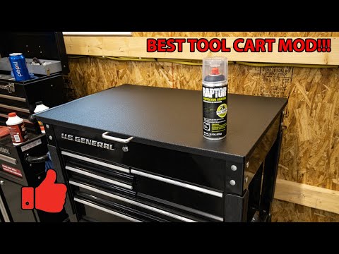 The Ultimate Harbor Freight Tool Cart Upgrade! Raptor Liner!! #1 US General Mod
