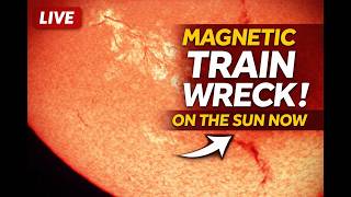 LIVE H-Alpha Sun — Active Region Exploding with Magnetic Plasma