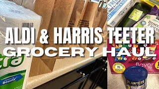 ALDI AND HARRIS TEETER GROCERY HAUL - $1.99 PER POUND CHICKEN AND INSTACART