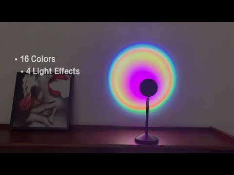 Sunset Projector Lamp Romantic Night Light 180 Degree Rotation for Home Decor