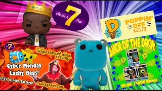 @7BucksAPop Lucky Bag unboxing plus Poppin Off Toys mystery box battle! #funko #mysterygrail