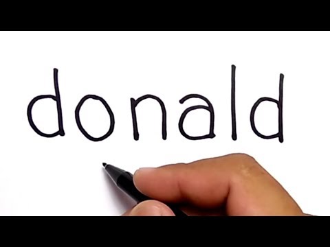 VERY EASY ! How to turn words DONALD into CARTOON for...
