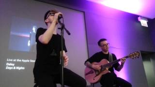 Daley sings Love And Affection in the Apple store.
