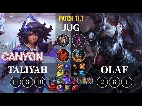 DWG Canyon Taliyah vs Olaf Jungle - KR Patch 11.1