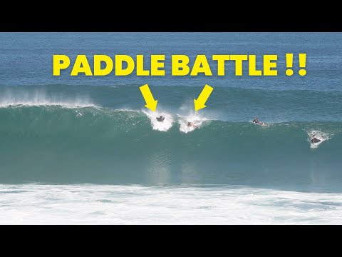 PADDLE BATTLE DURING BIG WAVES !! (OPENING SCENE) I RAW CLIPS Surfing Uluwatu Bali