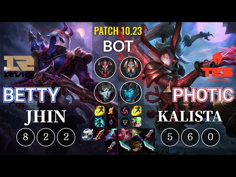 RNG Betty Jhin vs TES Photic Kalista Bot - KR Patch 10.23