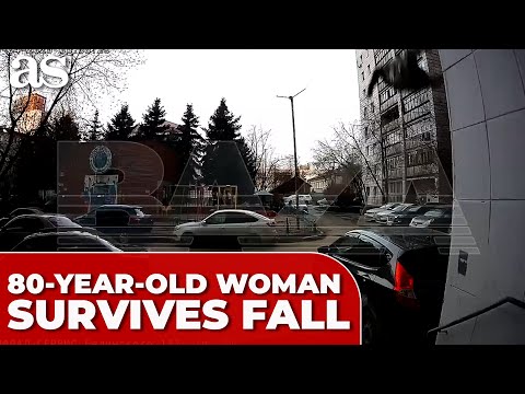 80-year-old WOMAN SURVIVES FALL from sixth-floor