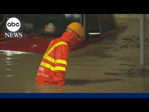 Record-setting rain pummels Hong Kong