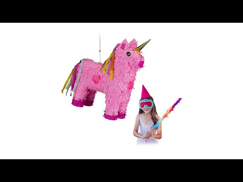 Pinata Einhorn Gold - Pink - Papier - 43 x 47 x 13 cm