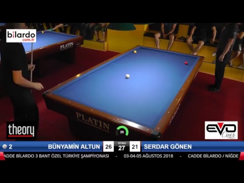 BÜNYAMİN ALTUN & SERDAR GÖNEN Bilardo Maçı - CADDE BİLARDO 3 BANT ÖZEL TÜRKİYE ŞAMPİYONASI-2. Tur