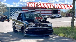 Testing Our Supercharged LS Blazer For the First Time Since Its HUGE Wheelie Wreck! IT RIPS!!!