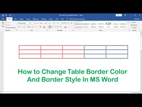 How to Change Table Border Color And Border Style In MS Word