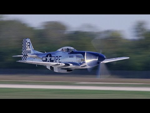 20 - P-51 Mustangs take-off! Humming Merlins fill the air at "The Gathering of Mustangs and Aces".