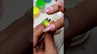 Glazed ombre nail art with neon pigments 