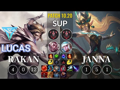 IGY Lucas Rakan vs Janna Sup - KR Patch 10.20