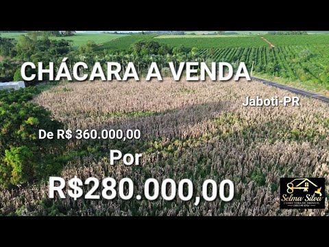 CHÁCARA OPORTUNIDADE DOCUMENTADA AO LADO ASFALTO PRÓXIMO ENTRADA JABOTI PARANÁ - R$ 280.000,00