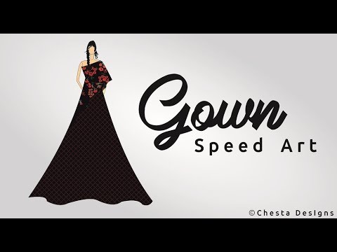 Corel Draw Speedart | Gown/Dress Illustration 2018