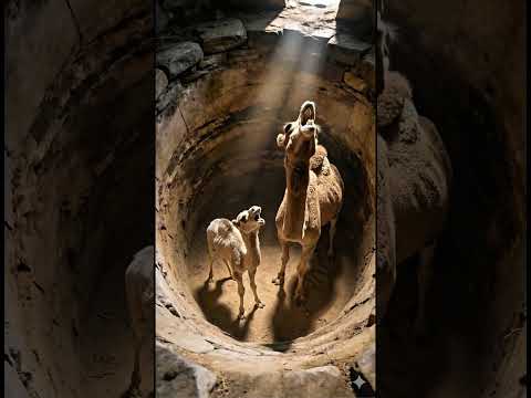 Unta-unta terjebak di dalam sumur