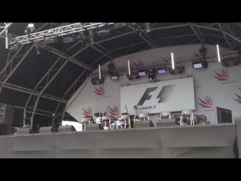 Vettel playing drums - British GP 2015